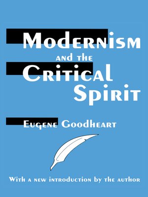 cover image of Modernism and the Critical Spirit